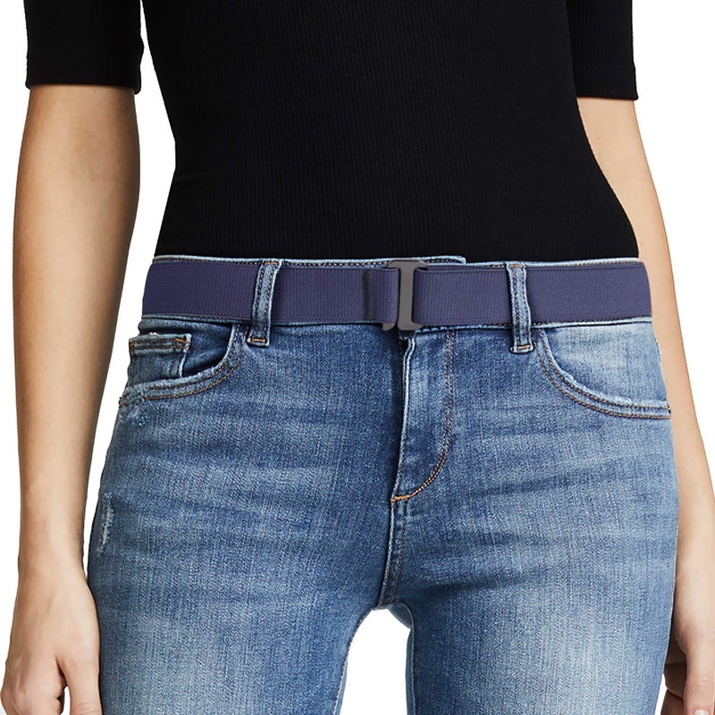 JASGOOD No Show Women Stretch Belt Invisible Elastic Web Strap Belt with Flat Buckle for Jeans Pants Dresses - Image 1